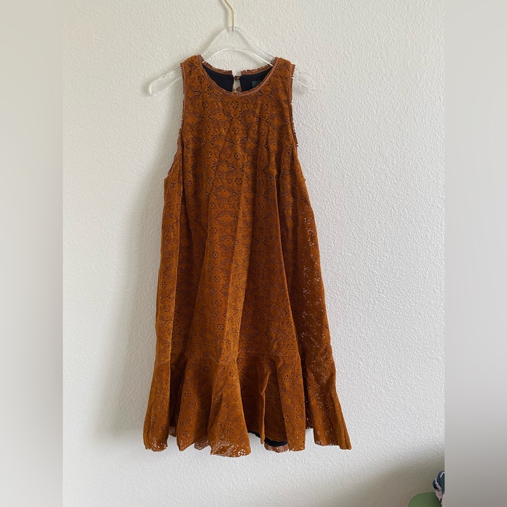 Maeve Mustard Lace Mini Dress - Picture 5 of 8